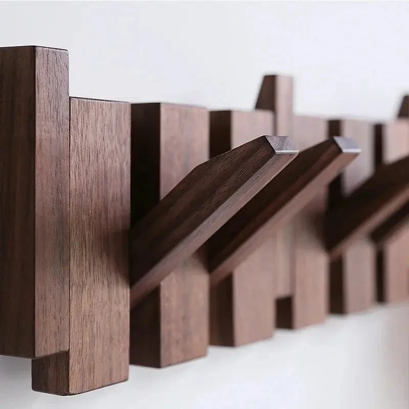 Coat Rack for Wall – Solid Wood with Piano Key Style in 3 Colors