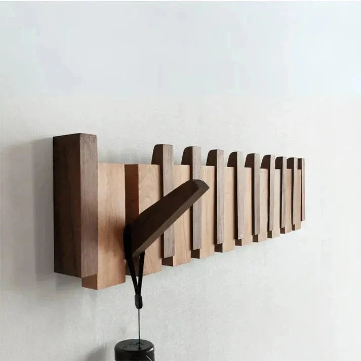 Coat Rack for Wall – Solid Wood with Piano Key Style in 3 Colors