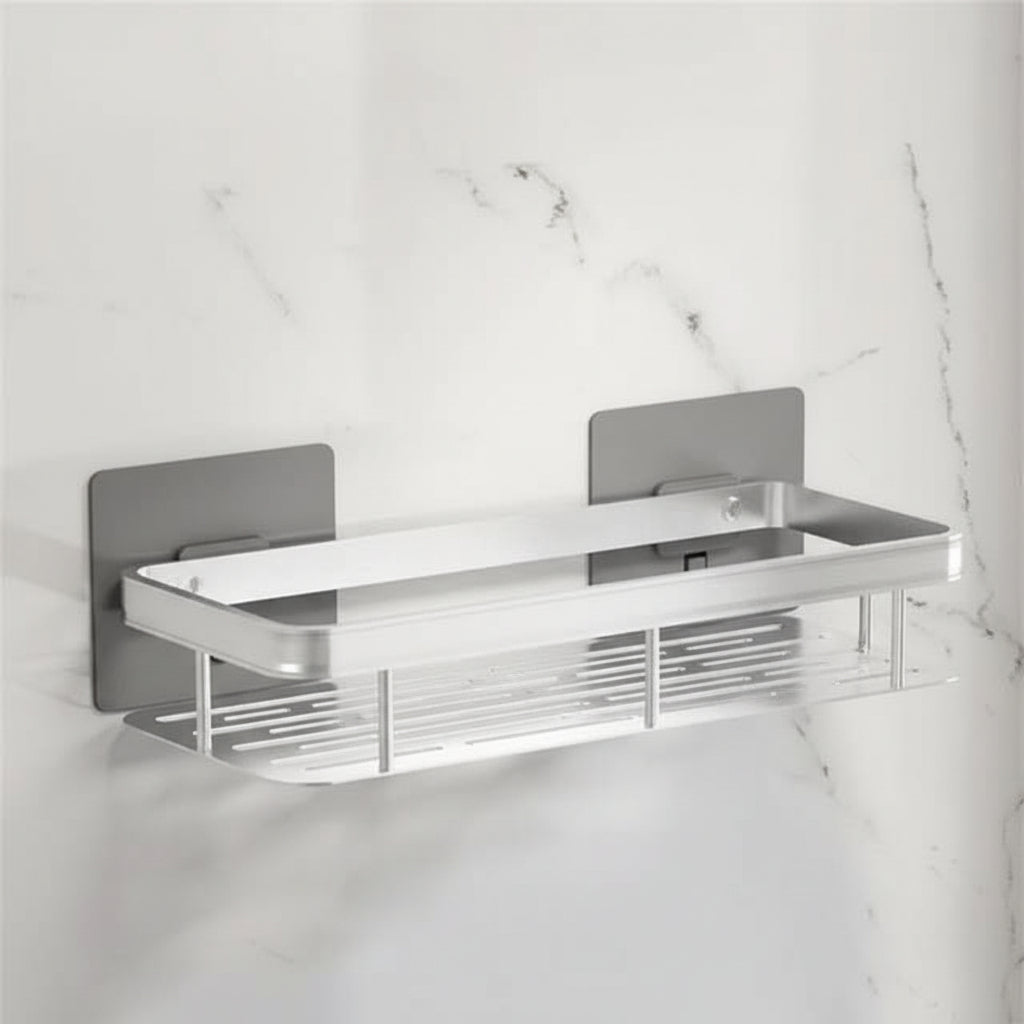 Self-Adhesive Bathroom Shelf | No Drilling & Stainless Steel
