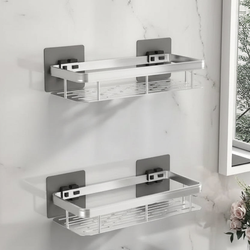 Self-Adhesive Bathroom Shelf | No Drilling & Stainless Steel