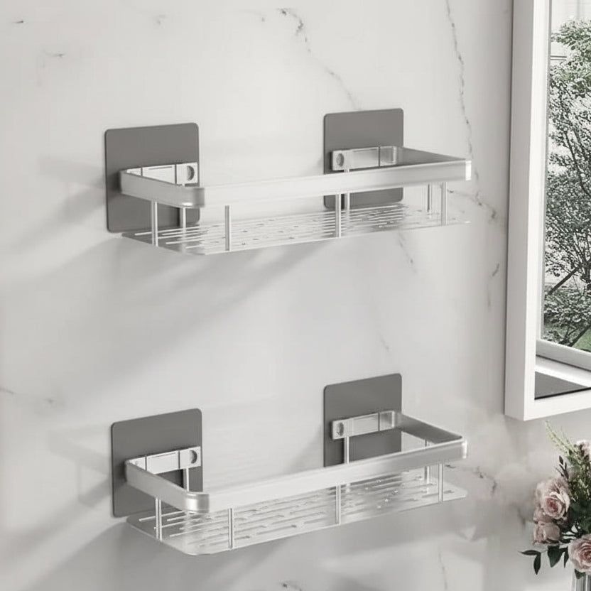 Self-Adhesive Bathroom Shelf | No Drilling & Stainless Steel