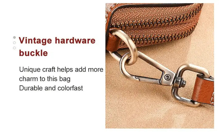 Leather-Look Crossbody Bag with Adjustable Strap and Multiple Pockets