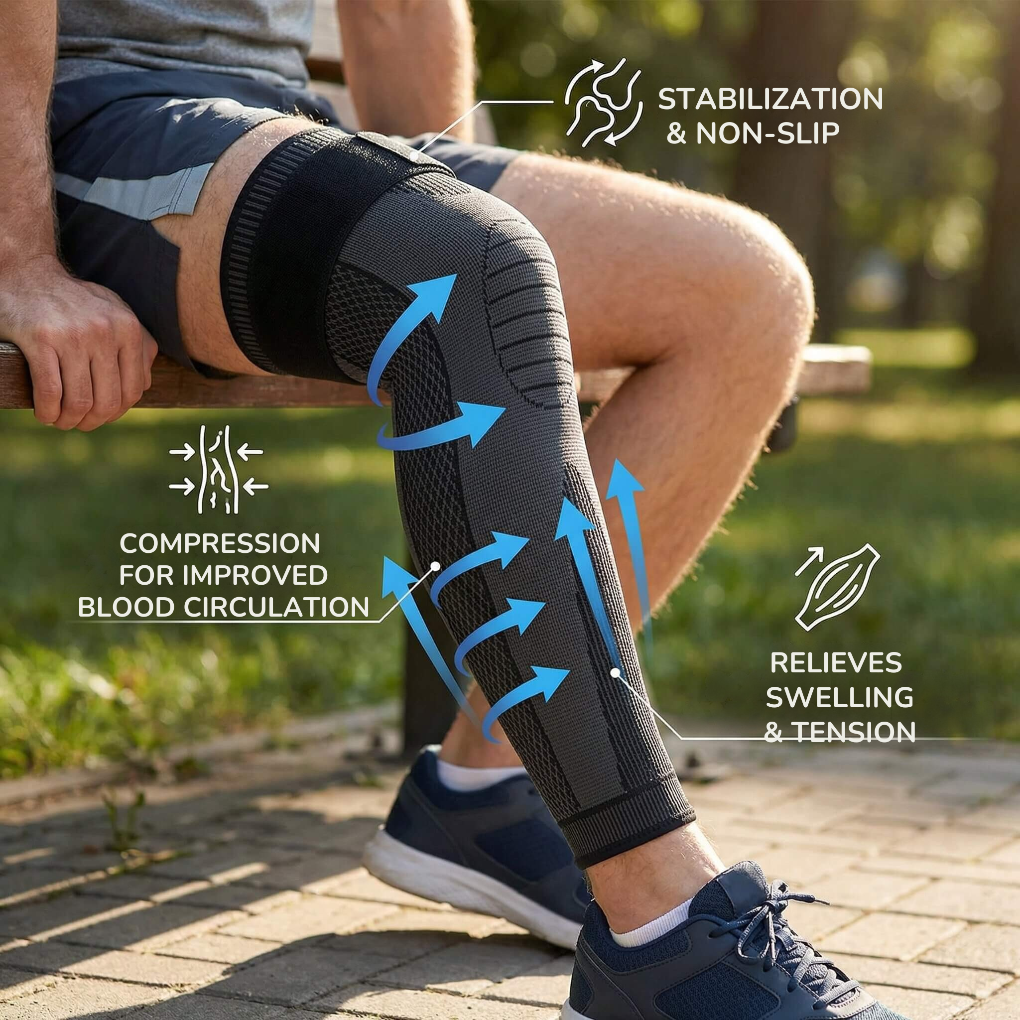 Compression Knee Support | Breathable, Non-Slip Design | Strong Hold
