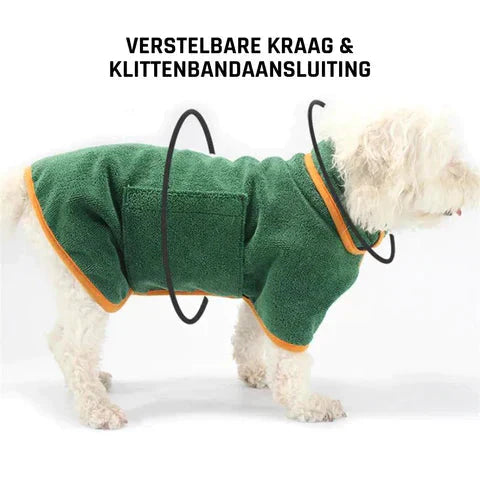 Dog Bathrobe with Hood – Absorbent Microfiber Material