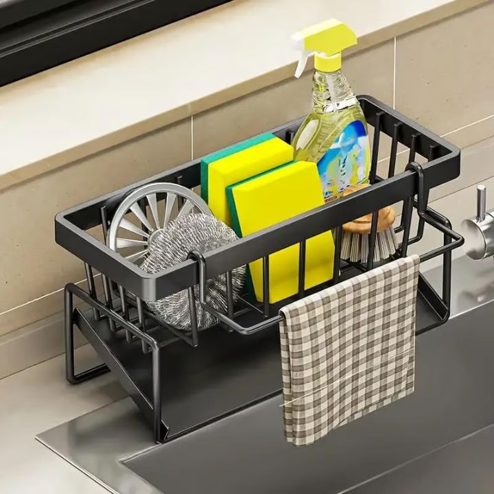 Stainless Steel Kitchen Sink Organizer with Towel Holder