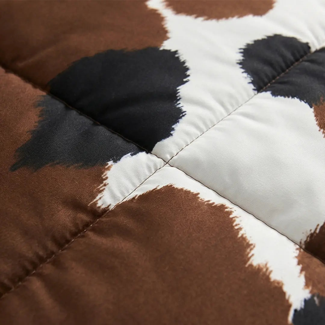 Western Style Bedspread Set with Cowhide Design