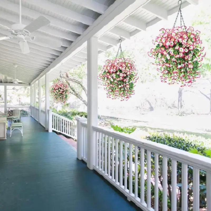 Decorative Hanging Flower Arrangement for Garden and Balcony