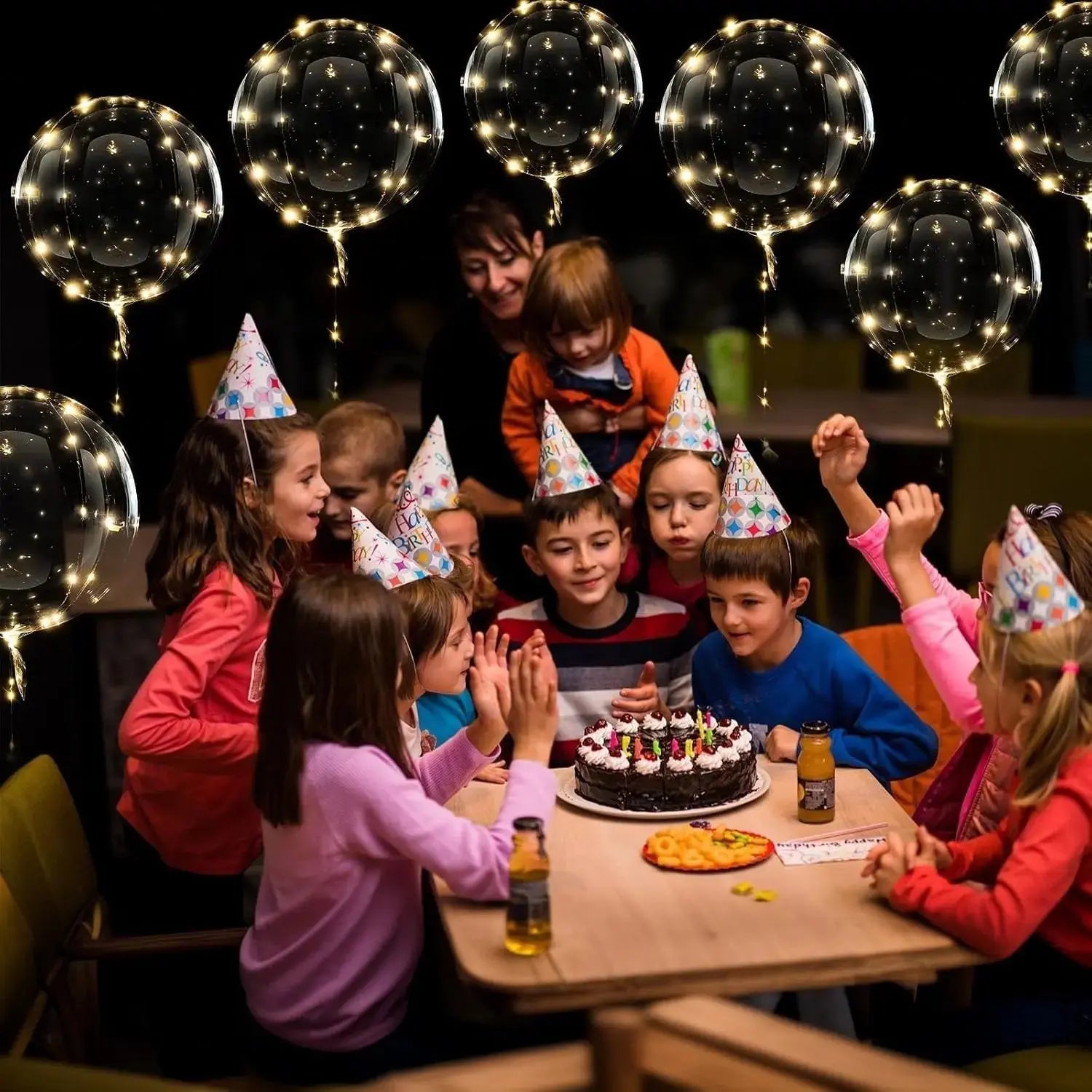 Set of 10 LED Balloons – Warm White Lighting for Celebrations