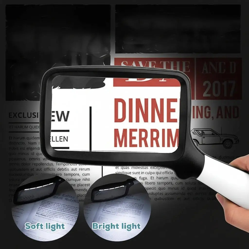 Handheld LED Magnifying Glass for Easy and Clear Reading of Small Text