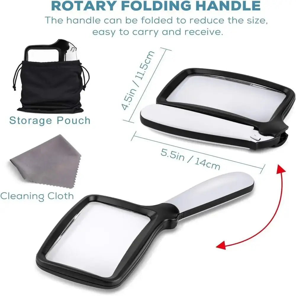 Handheld LED Magnifying Glass for Easy and Clear Reading of Small Text