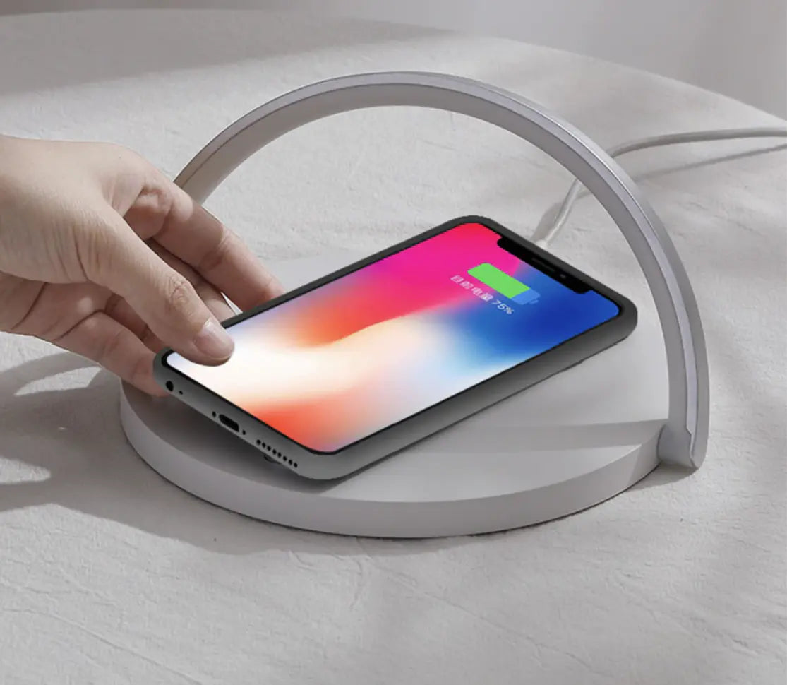Dimmable LED Nightstand Lamp with Wireless Charging Feature