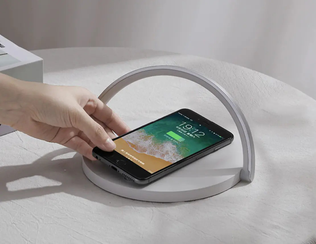 Dimmable LED Nightstand Lamp with Wireless Charging Feature