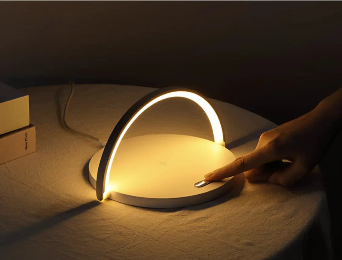 Dimmable LED Nightstand Lamp with Wireless Charging Feature