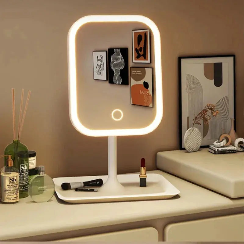 Wireless LED Makeup Mirror – Dimmable with Touch Control and 3 Light Colors