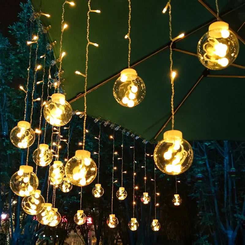 Waterproof Outdoor String Lights with Solar LED Bulbs