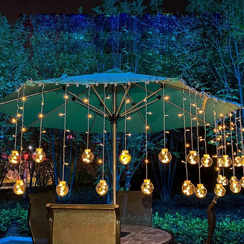 Waterproof Outdoor String Lights with Solar LED Bulbs