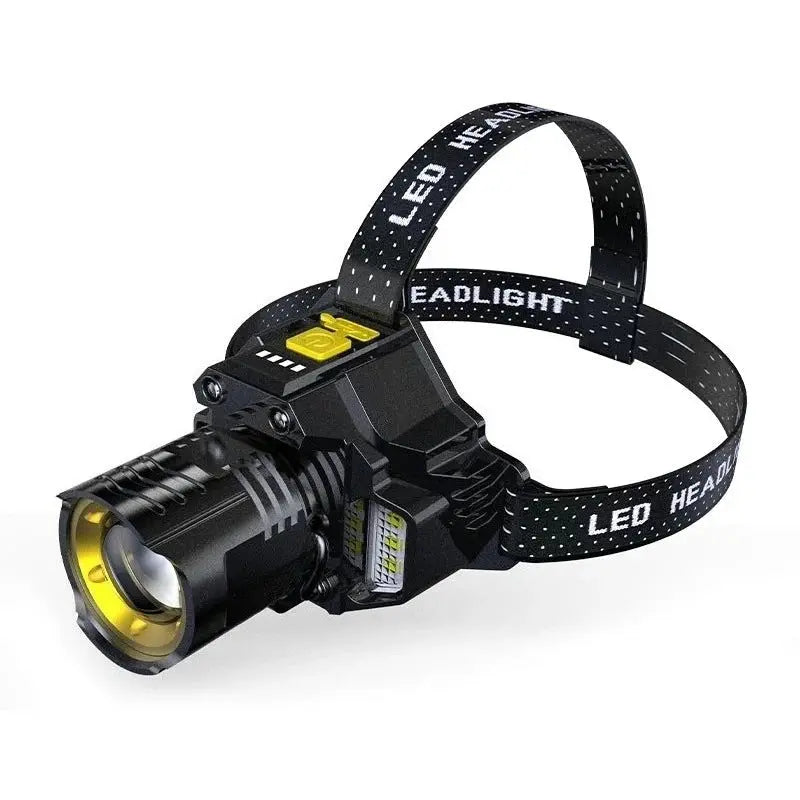 Rechargeable USB-C LED Headlamp with Adjustable Zoom Focus