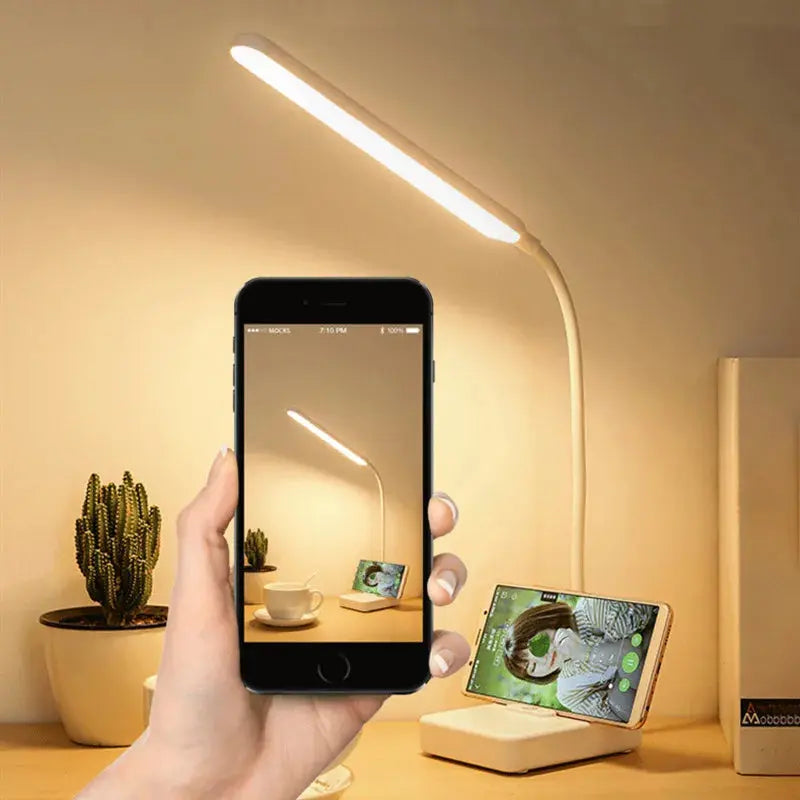 Touch-Controlled LED Desk Lamp with USB Charging Feature