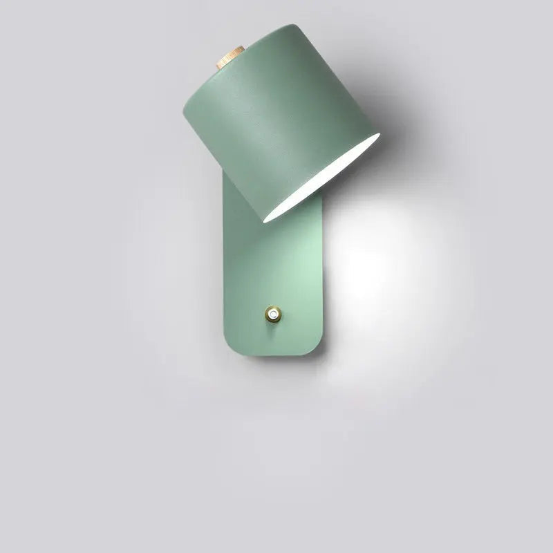 Set of 2 Wall Lamps with Integrated Switch and LED Lighting