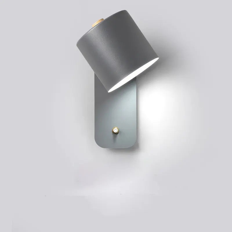 Set of 2 Wall Lamps with Integrated Switch and LED Lighting