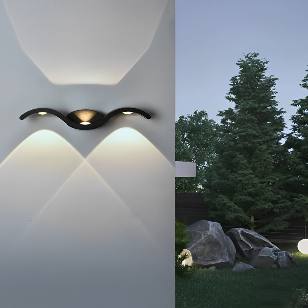 Stylish LED Outdoor Wall Fixture - Seagull Inspired Design