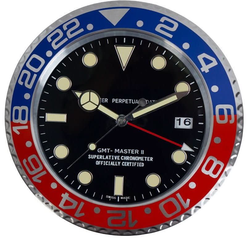 Modern Wall Clock in Stainless Steel with Luminous Hands – Silent Quartz for Home & Office