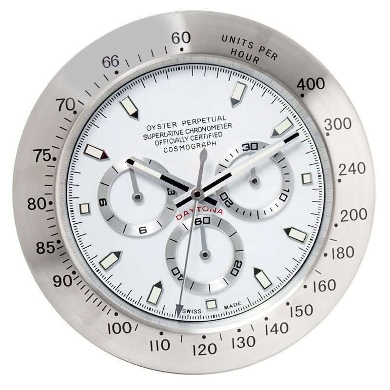 Modern Wall Clock in Stainless Steel with Luminous Hands – Silent Quartz for Home & Office