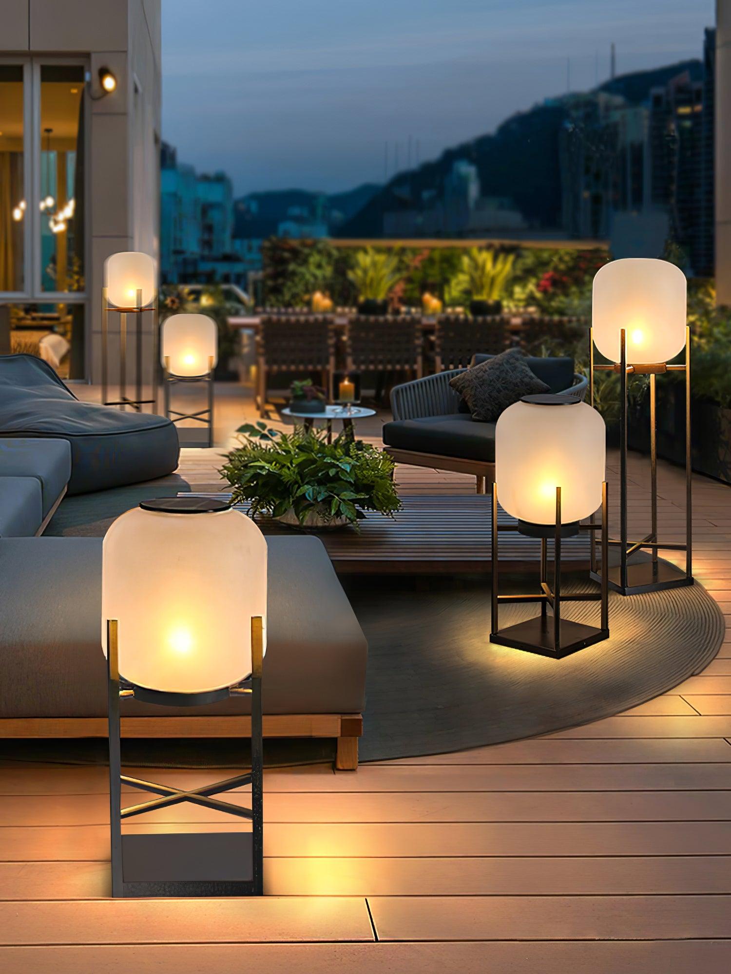 Outdoor Solar Lantern Floor Lamp for Garden Lighting
