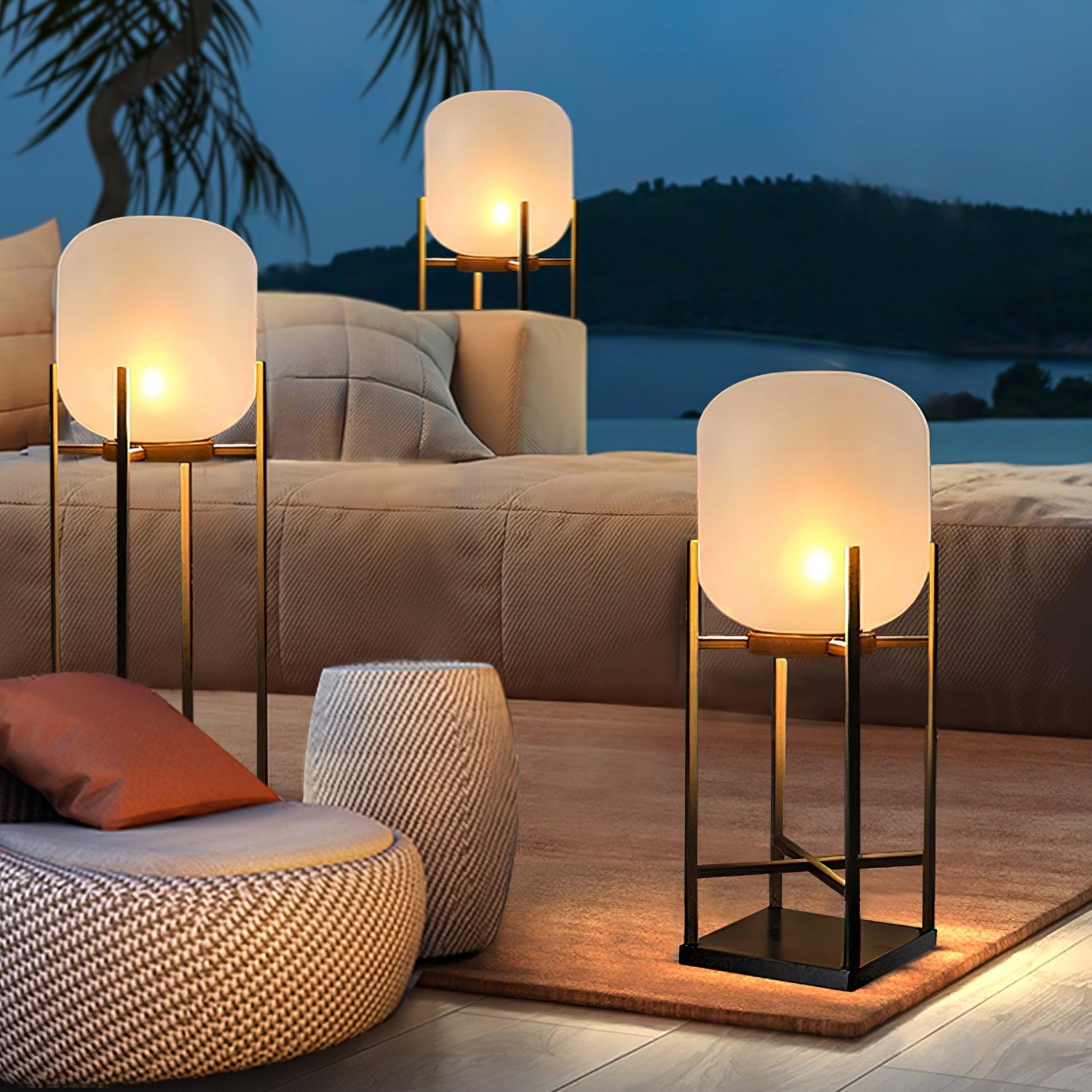 Outdoor Solar Lantern Floor Lamp for Garden Lighting