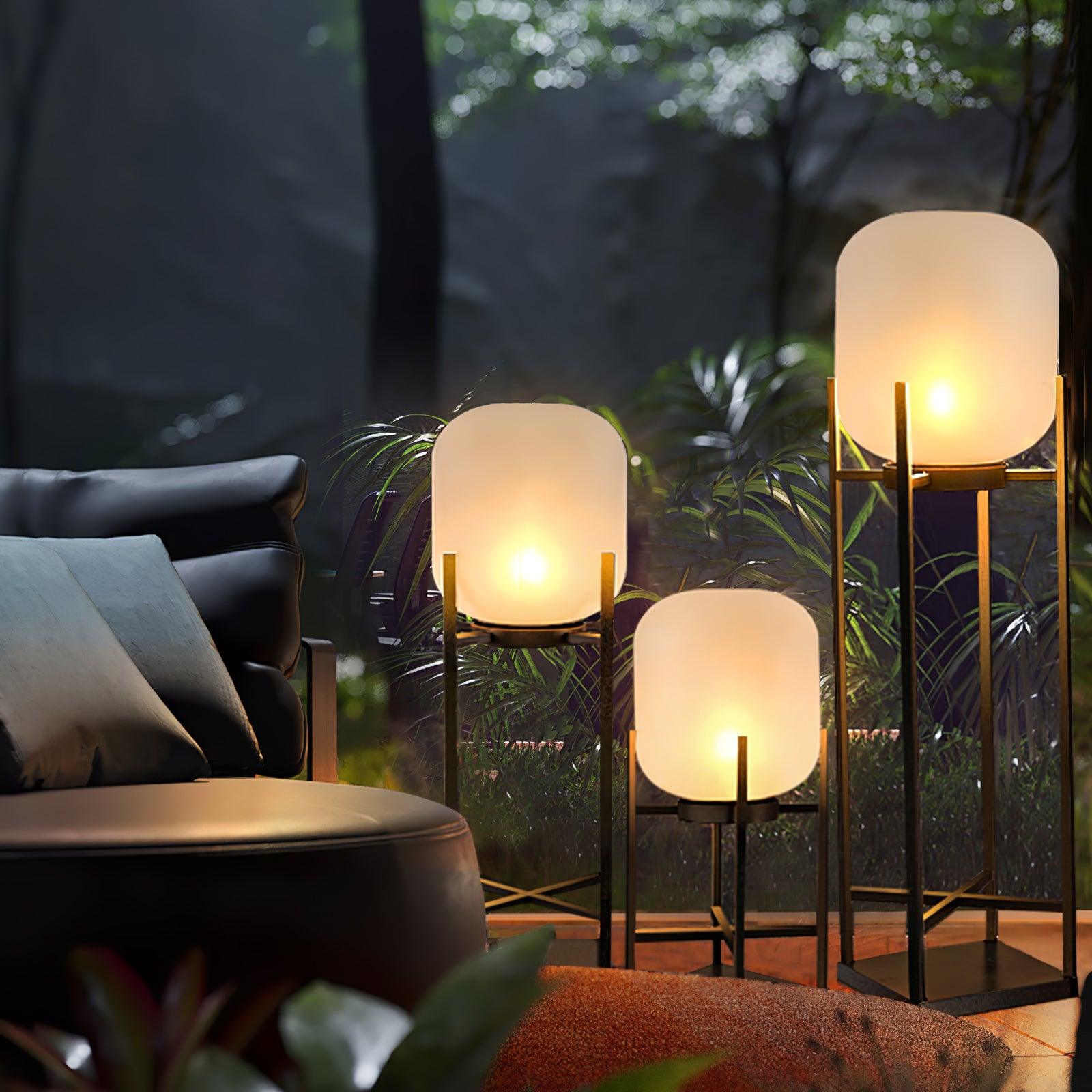 Outdoor Solar Lantern Floor Lamp for Garden Lighting