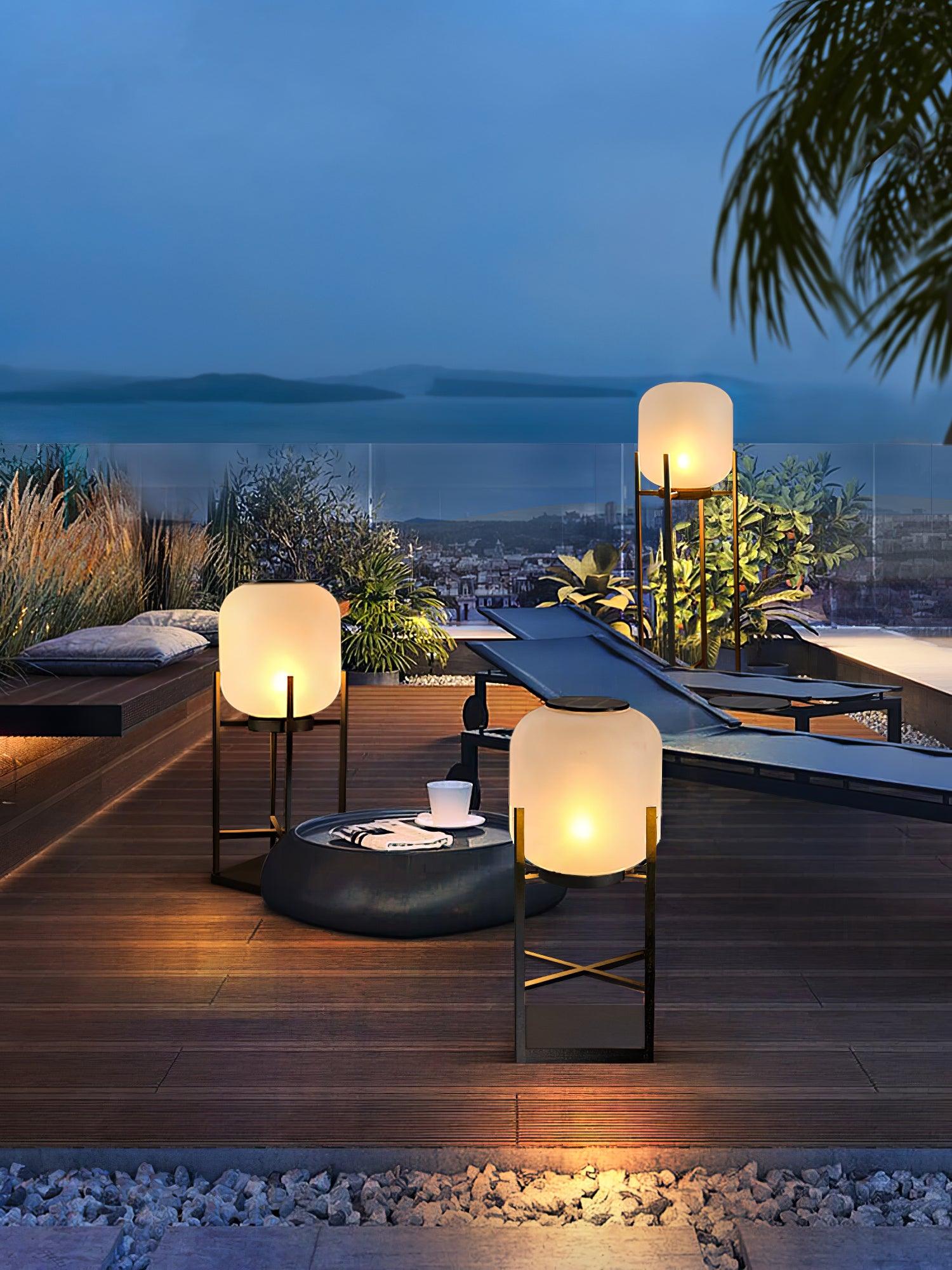 Outdoor Solar Lantern Floor Lamp for Garden Lighting