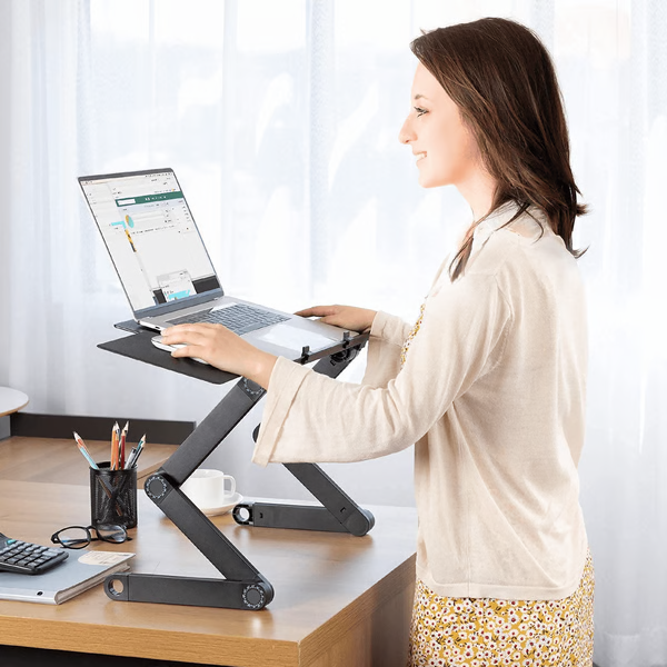 Adjustable Aluminum Laptop Stand | Ventilated Tray