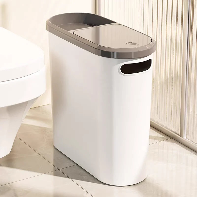 Spacious Contemporary Bathroom Waste Basket with Lid