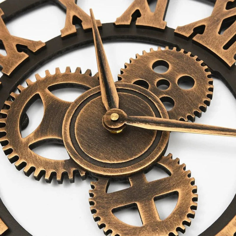 Stylish Industrial Gear Clock with Silent Mechanism