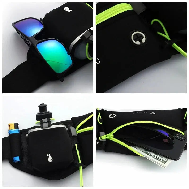 Hands-Free Hip Bag with Water Bottles for Running