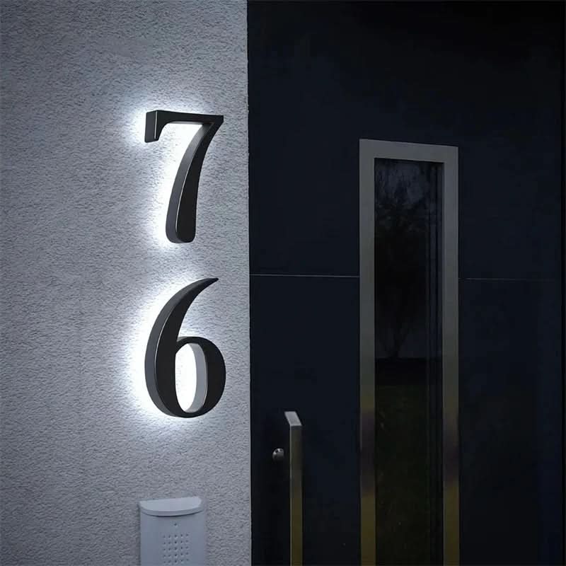Custom Size Waterproof LED House Number Sign - Modern Design