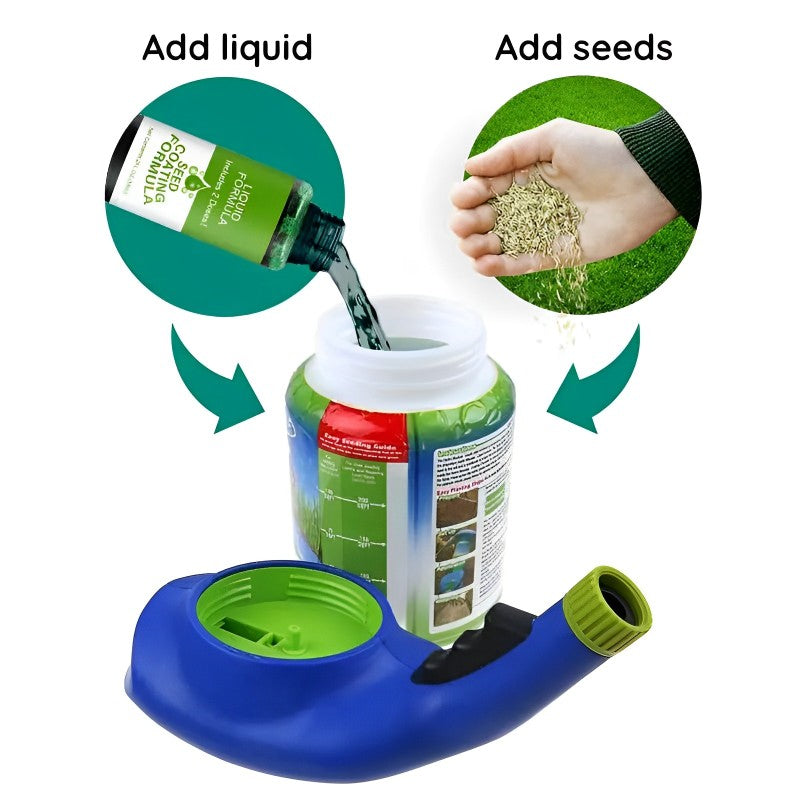 Grass Seed Spray and Liquid Lawn Treatment for Bare Spots