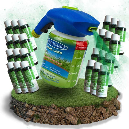 Grass Seed Spray and Liquid Lawn Treatment for Bare Spots