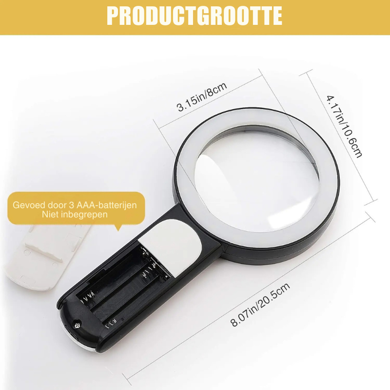 Handheld LED Magnifying Glass – 85 mm Lens with 18 Built-in Lights
