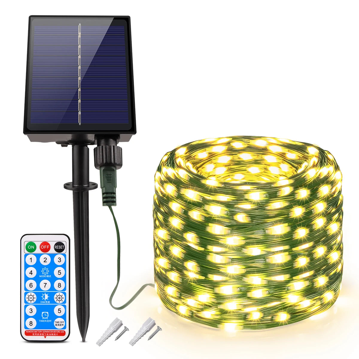 LUMENFLARE – 100M Solar String Lights with Remote & 8 Settings