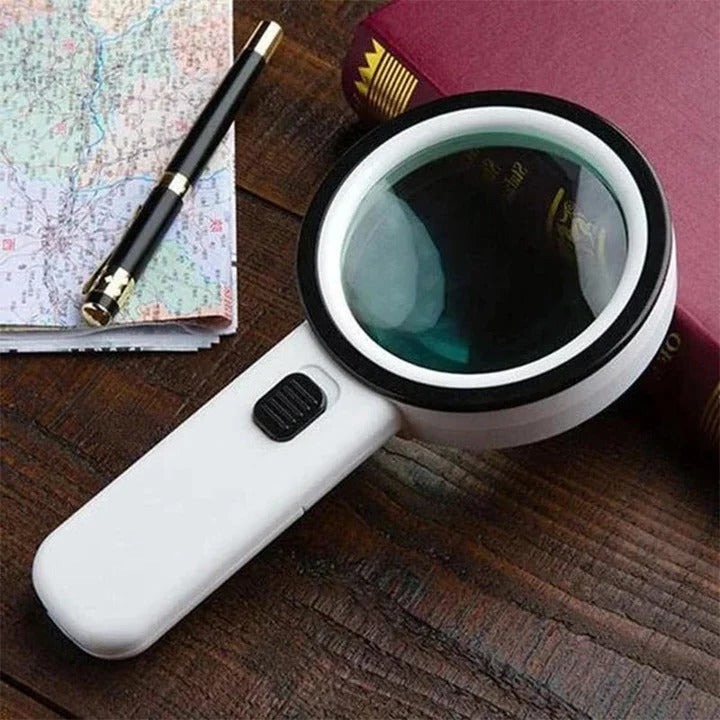 30X LED Magnifying Glass with Light for Reading and Inspection
