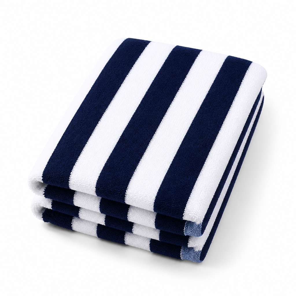 100% Cotton Quick-Dry Striped Bath Towel