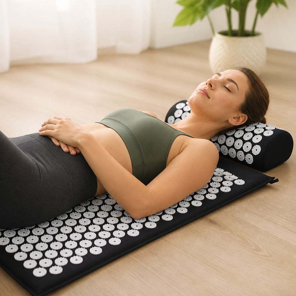 100% Cotton Soft-Foam Acupressure Mat & Pillow Set (Back & Neck)