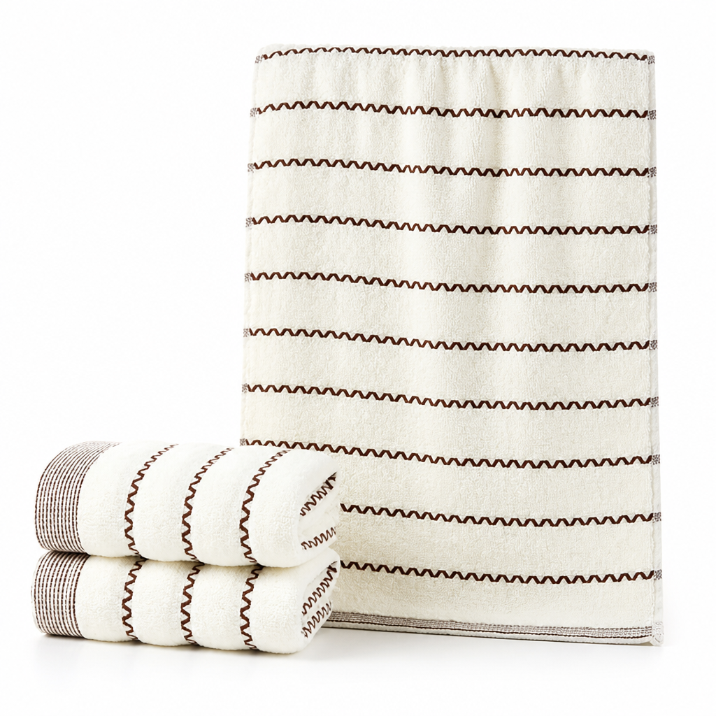 100% Cotton Striped Soft & Absorbent Bath Towel