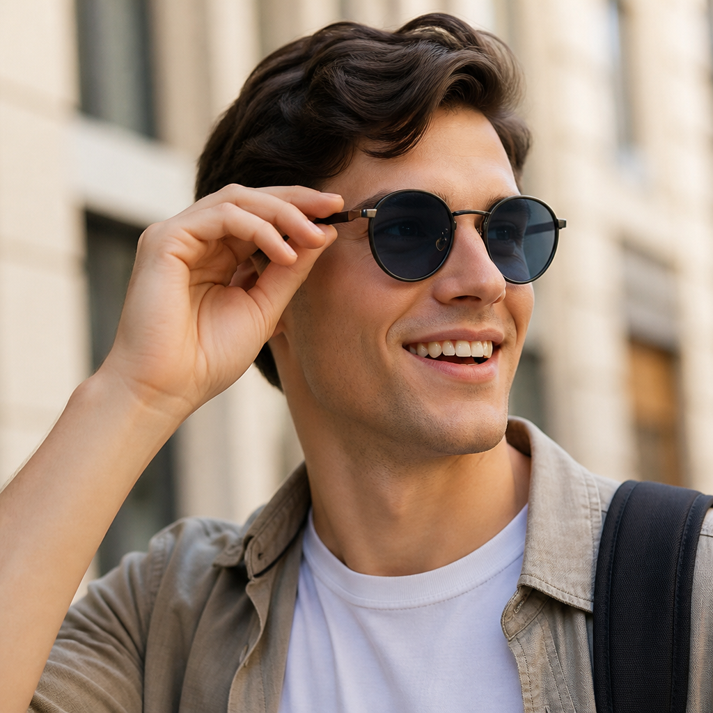 100% UV-Blocking Crystal-Clear Round Sunglasses