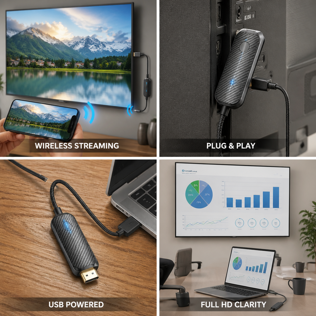 1080p Full HD USB-Powered Wireless HDMI Adapter