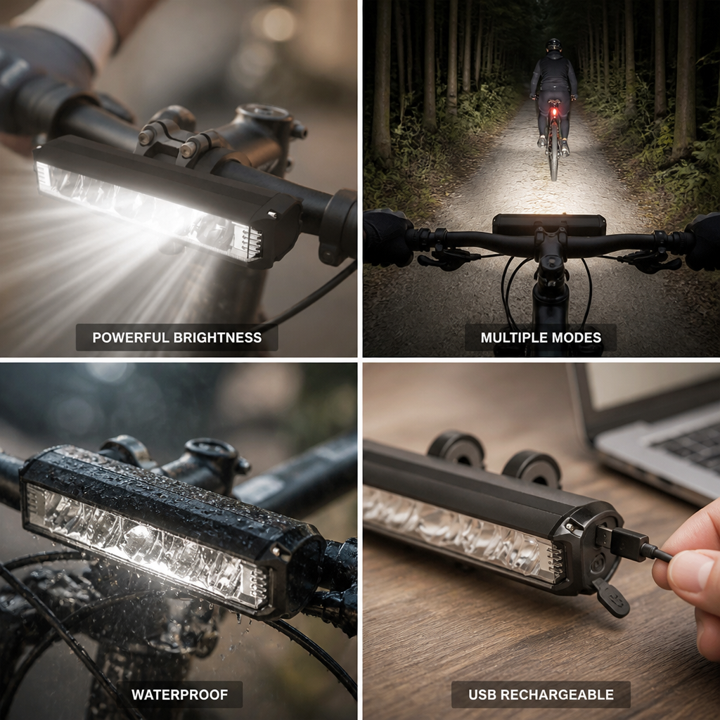 1400 Lumen USB-Rechargeable & Waterproof Bike Light (Handlebar Mount)
