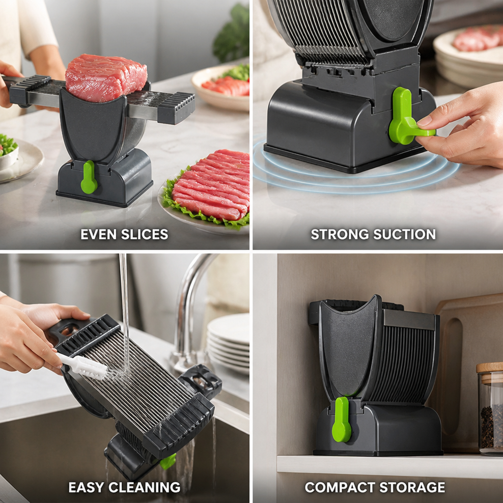 17-Blade Stainless Steel Suction-Base Meat Slicing Set