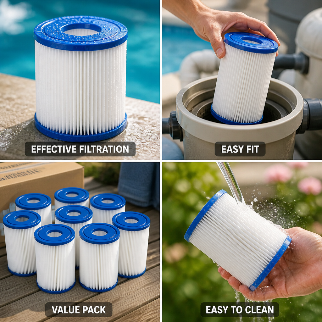 20 Micron Pleated Sediment Filter Cartridge (Fits 5x2.5 Inch)