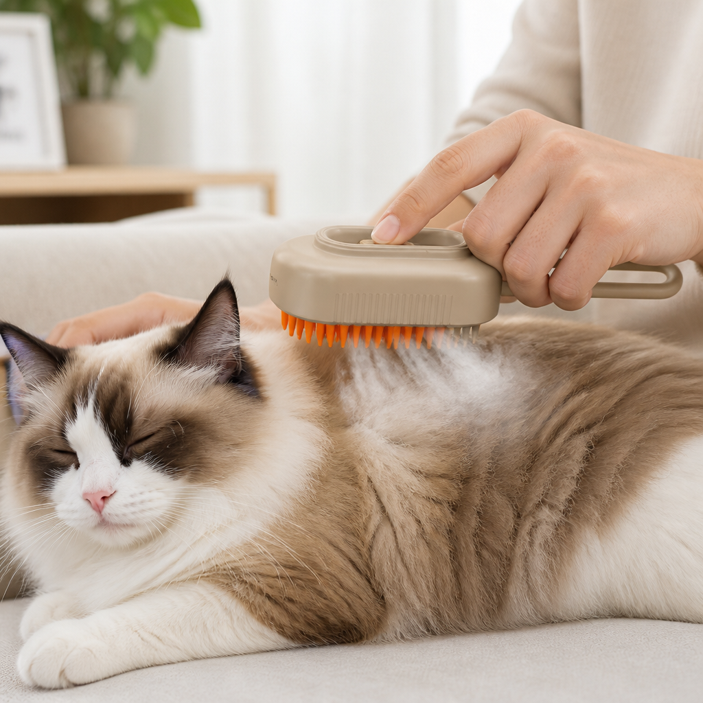 3-In-1 Steam Anti-Static Pet Brush (360° Rotating Handle)